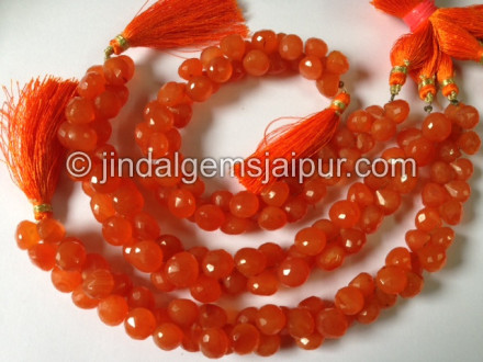 Carnelian Faceted Onion Shape Beads